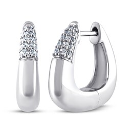 STUDIO BY KAY Diamond Pavé Triangle Hoop Earrings 1/5 ct tw Sterling Silver