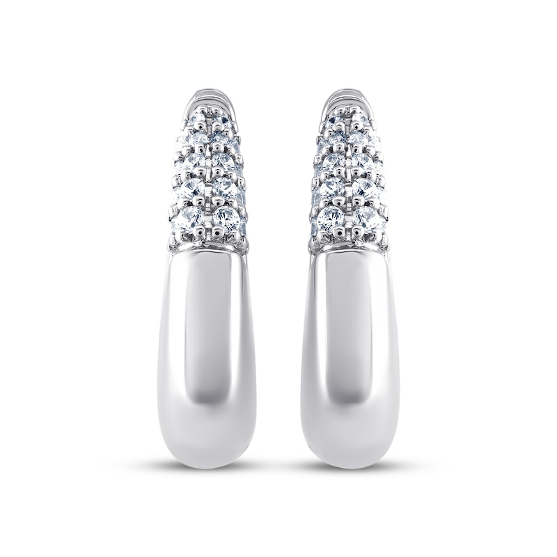 Main Image 2 of STUDIO BY KAY Diamond Pavé Triangle Hoop Earrings 1/5 ct tw Sterling Silver