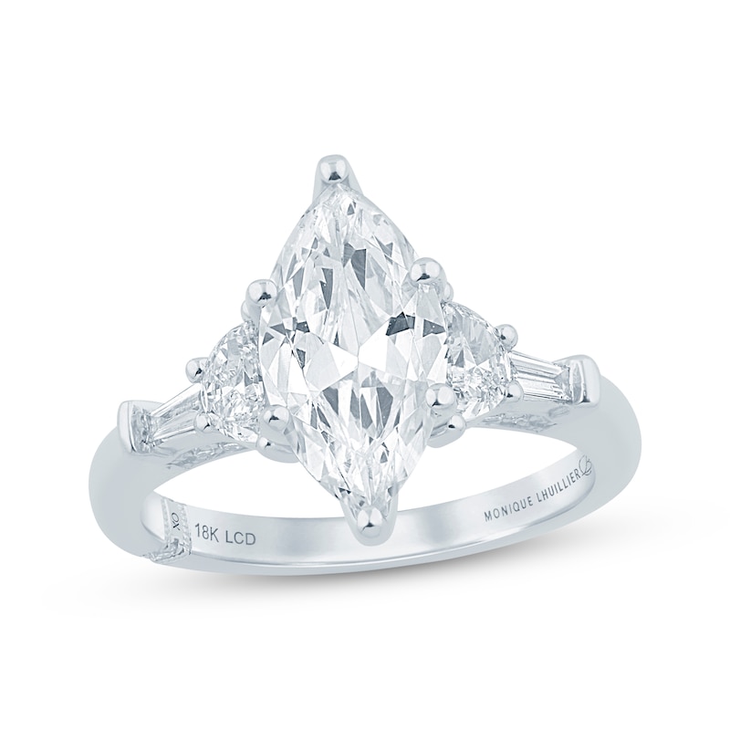Main Image 1 of Monique Lhuillier Bliss Marquise-Cut Lab-Grown Diamond Engagement Ring 2-1/2 ct tw 18K White Gold