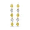 Thumbnail Image 2 of Yellow & White Lab-Grown Diamond Alternating Drop Earrings 1 ct tw 10K Yellow Gold