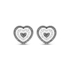 Thumbnail Image 2 of Black & White Diamond Heart Stud Earrings 1/15 ct tw Sterling Silver