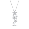Thumbnail Image 1 of Diamond Flower Drop Necklace 1/4 ct tw 10K White Gold 18"