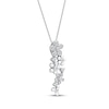 Thumbnail Image 2 of Diamond Flower Drop Necklace 1/4 ct tw 10K White Gold 18"