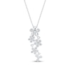 Thumbnail Image 3 of Diamond Flower Drop Necklace 1/4 ct tw 10K White Gold 18"