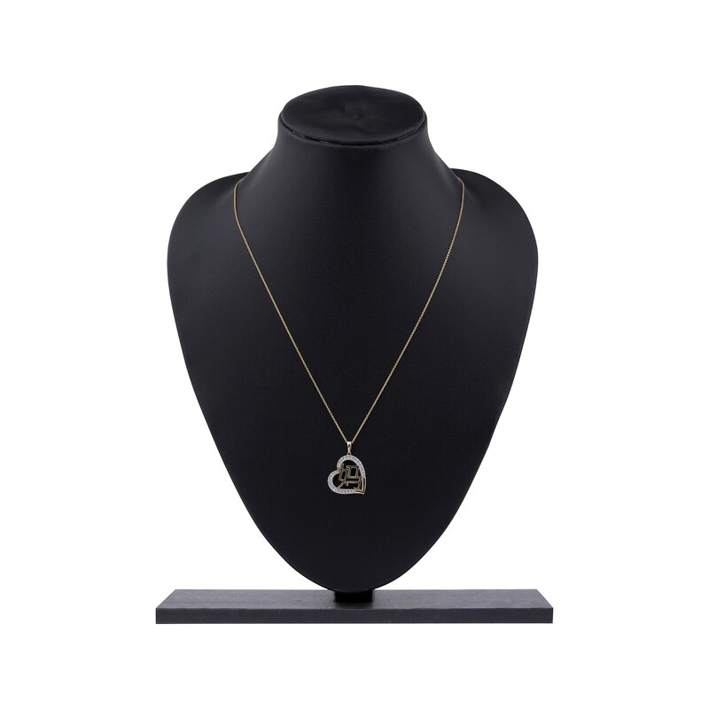 Main Image 5 of Diamond Chinese &quot;Mother&quot; Heart Necklace 1/4 ct tw 10K Yellow Gold 18&quot;