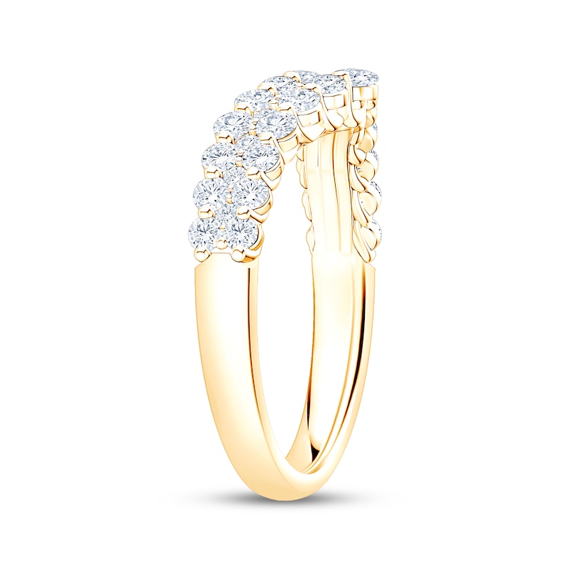 Main Image 2 of Now + Forever Diamond Three-Row Contour Anniversary Ring 1 ct tw 14K Yellow Gold