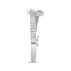 Thumbnail Image 2 of Baguette & Round-Cut Multi-Diamond Heart Bangle Bracelet 2 ct tw 10K White Gold