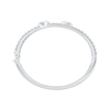 Thumbnail Image 3 of Baguette & Round-Cut Multi-Diamond Heart Bangle Bracelet 2 ct tw 10K White Gold