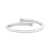 Thumbnail Image 4 of Baguette & Round-Cut Multi-Diamond Heart Bangle Bracelet 2 ct tw 10K White Gold