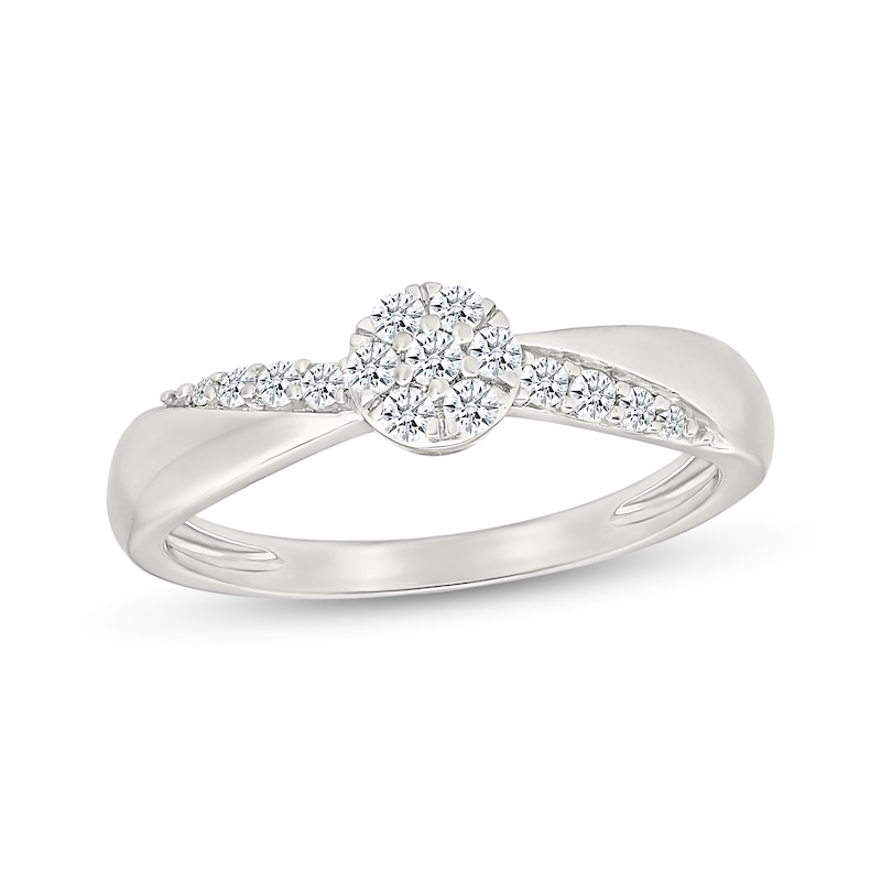 Main Image 1 of Diamond Accent Circle Promise Ring 1/5 ct tw Sterling Silver