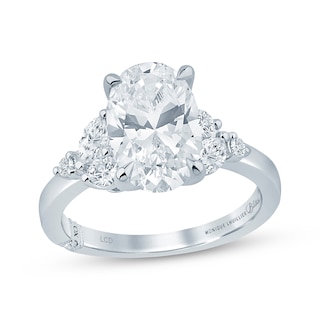 Monique Lhuillier Bliss Oval-Cut Lab-Grown Diamond Engagement Ring 3-1/3 ct tw 18K White Gold
