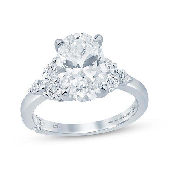 Monique Lhuillier Bliss Oval-Cut Lab-Grown Diamond Engagement Ring 3-1/3 ct tw 18K White Gold