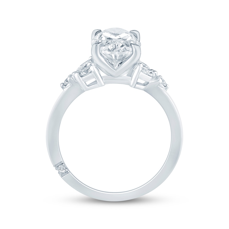 Main Image 3 of Monique Lhuillier Bliss Oval-Cut Lab-Grown Diamond Engagement Ring 3-1/3 ct tw 18K White Gold