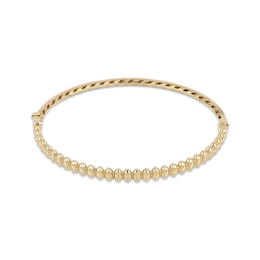 Scalloped Bangle Bracelet 10K Yellow Gold 7.25"
