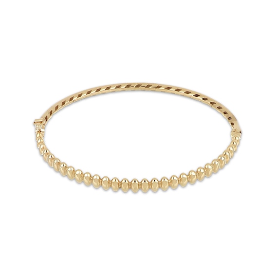 Scalloped Bangle Bracelet 10K Yellow Gold 7.25"