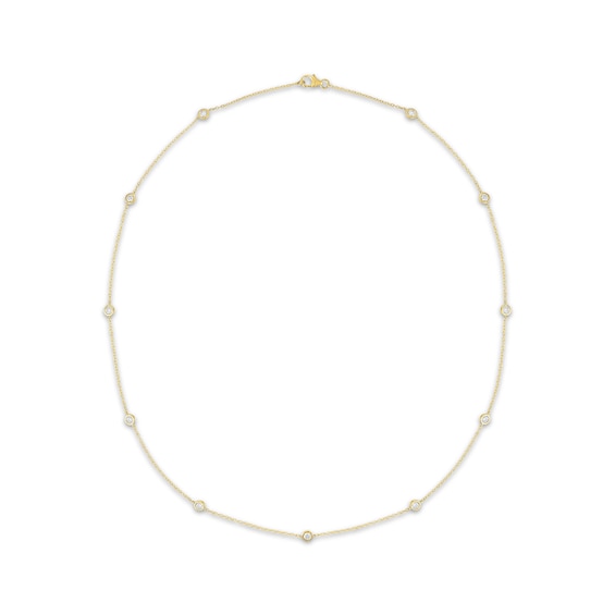 KAY Lab-Grown Diamonds Bezel-Set Station Necklace 1 ct tw 10K Yellow Gold 18"