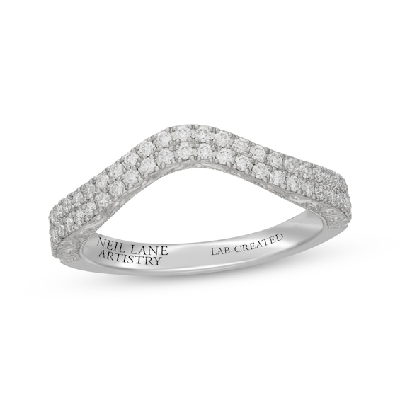 Neil Lane Artistry Heritage Lab-Grown Diamond Two-Row Contour Anniversary Ring 3/8 ct tw Platinum