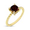 Thumbnail Image 2 of Cushion-Cut Garnet & Diamond Accent Ring 10K Yellow Gold