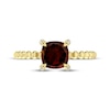 Thumbnail Image 3 of Cushion-Cut Garnet & Diamond Accent Ring 10K Yellow Gold