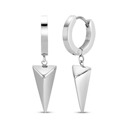 Men's Pyramid Dangle Hoop Earrings Stainless Steel