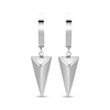 Thumbnail Image 2 of Men's Pyramid Dangle Hoop Earrings Stainless Steel