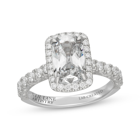 Neil Lane Artistry Heritage Cushion-Cut Lab-Grown Diamond Engagement Ring 2-3/4 ct tw Platinum
