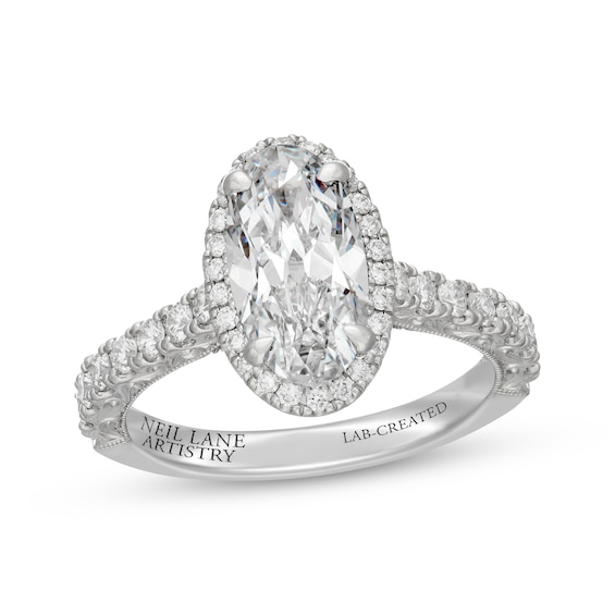 Neil Lane Artistry Heritage Oval-Cut Lab-Grown Diamond Engagement Ring 2-3/4 ct tw Platinum