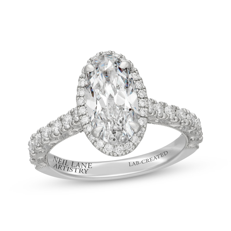 Main Image 1 of Neil Lane Artistry Heritage Oval-Cut Lab-Grown Diamond Engagement Ring 2-3/4 ct tw Platinum
