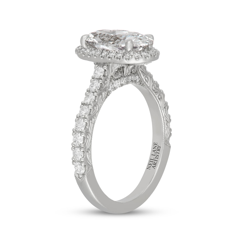 Main Image 2 of Neil Lane Artistry Heritage Oval-Cut Lab-Grown Diamond Engagement Ring 2-3/4 ct tw Platinum
