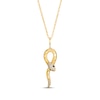 Thumbnail Image 1 of Le Vian Blue Sapphire Snake Loop Necklace 1/10 ct tw Diamond 14K Honey Gold 19"