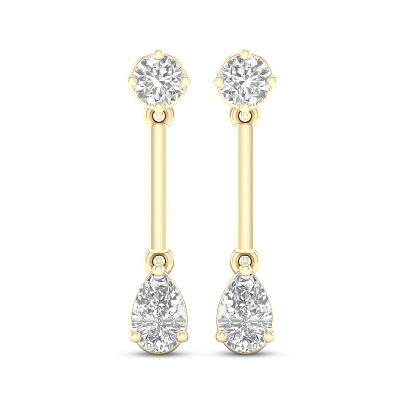 Main Image 2 of STUDIO BY KAY Pear-Shaped & Round-Cut Lab-Grown Diamond Drop Earrings 3/8 ct tw 24K Yellow Gold Vermeil Sterling Silver