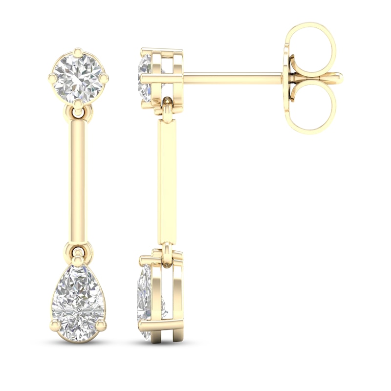 Main Image 3 of STUDIO BY KAY Pear-Shaped & Round-Cut Lab-Grown Diamond Drop Earrings 3/8 ct tw 24K Yellow Gold Vermeil Sterling Silver