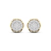 Thumbnail Image 2 of Men's Lab-Grown Diamond Halo Stud Earrings 1/2 ct tw 24K Yellow Gold Vermeil Sterling Silver