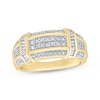 Thumbnail Image 1 of STUDIO BY KAY Men's Round & Baguette-Cut Lab-Grown Diamond Ring 1/2 ct tw 24K Yellow Gold Vermeil Sterling Silver