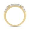 Thumbnail Image 2 of STUDIO BY KAY Men's Round & Baguette-Cut Lab-Grown Diamond Ring 1/2 ct tw 24K Yellow Gold Vermeil Sterling Silver