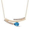 Thumbnail Image 1 of Le Vian Good Karma Pear-Shaped Blue Topaz Smile Necklace 1/2 ct tw Diamonds 14K Honey Gold 19"