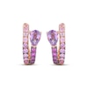 Thumbnail Image 2 of Le Vian Good Karma Pear-Shaped Amethyst & Pink Sapphire Hoop Earrings 14K Strawberry Gold