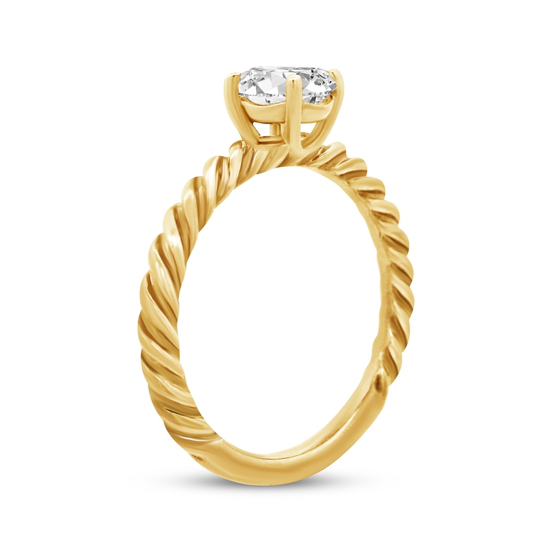 Main Image 2 of Now + Forever Oval-Cut Diamond Solitaire Rope-Twist Ring 1/2 ct t 14K Yellow Gold (I/I2)