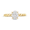 Thumbnail Image 3 of Now + Forever Oval-Cut Diamond Solitaire Rope-Twist Ring 1/2 ct t 14K Yellow Gold (I/I2)