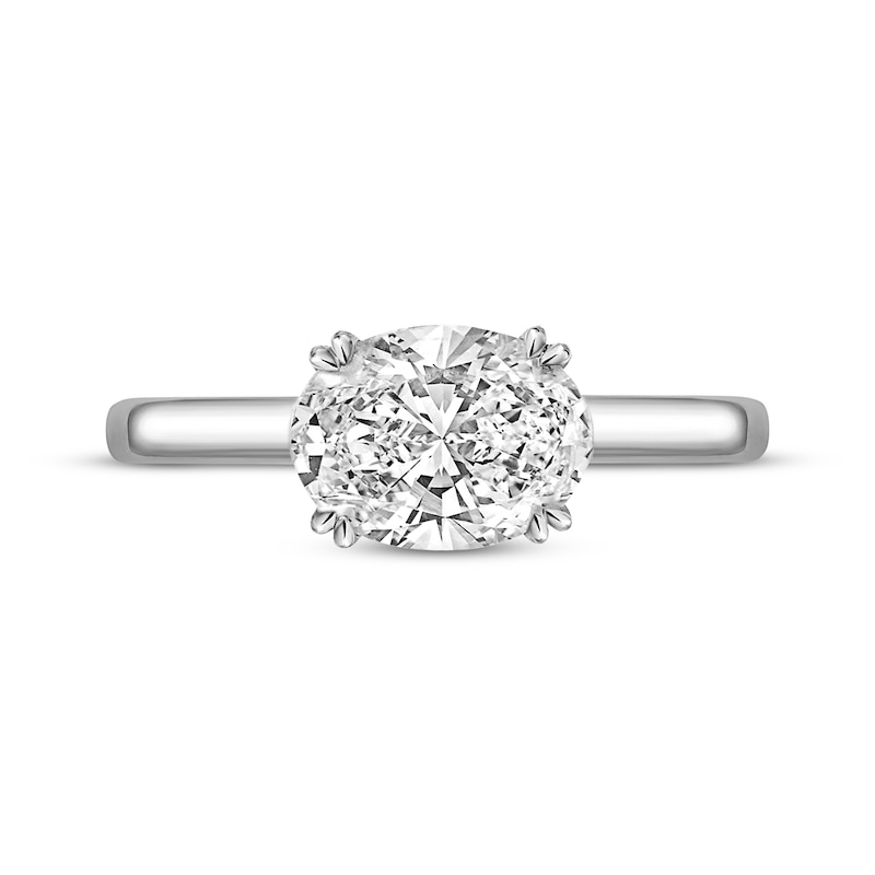 Main Image 3 of Now + Forever Oval-Cut Diamond Solitaire East-West Hidden Halo Engagement Ring 1 ct tw 14K White Gold (I/I2)