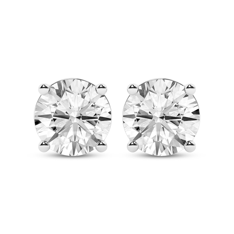 Main Image 2 of KAY Lab-Grown Diamonds Round-Cut Solitaire Stud Earrings 2 ct tw 14K White Gold (F/SI2)