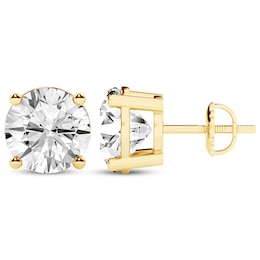KAY Lab-Grown Diamonds Round-Cut Solitaire Stud Earrings 2 ct tw 14K Yellow Gold (F/SI2)