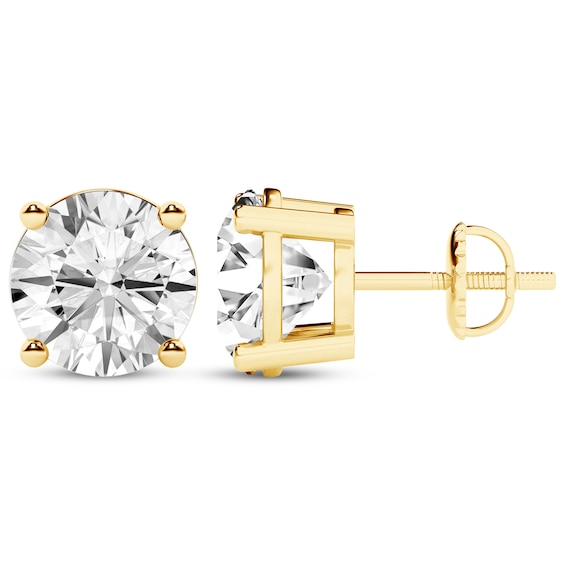 KAY Lab-Grown Diamonds Round-Cut Solitaire Stud Earrings 2 ct tw 14K Yellow Gold (F/SI2)