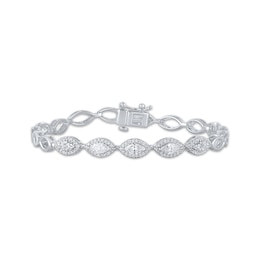 KAY Lab-Grown Diamonds Marquise-Cut Link Bracelet 1 ct tw 14K White Gold 6.75"