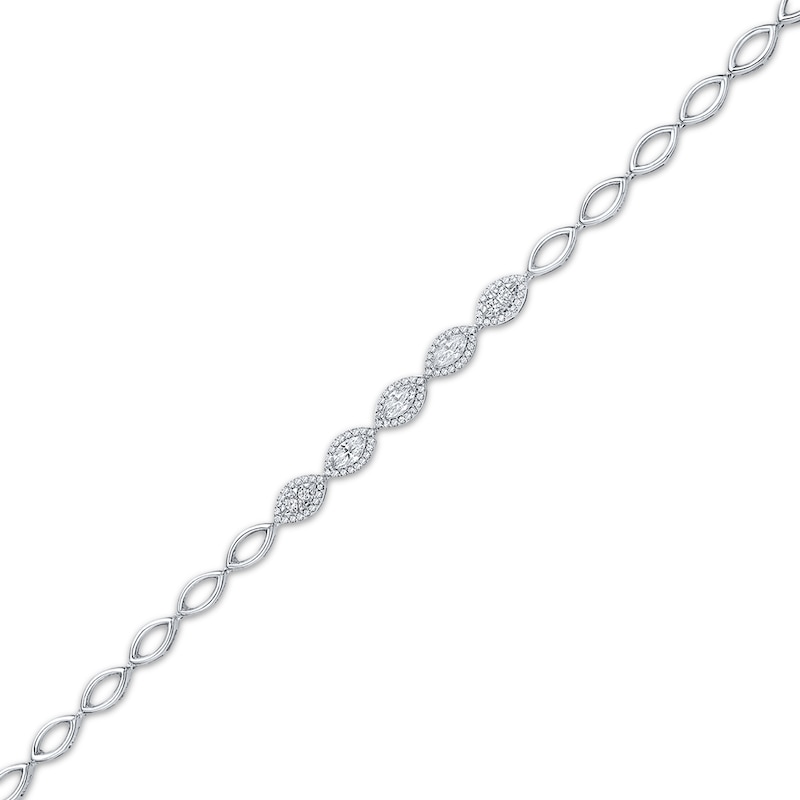 Main Image 2 of KAY Lab-Grown Diamonds Marquise-Cut Link Bracelet 1 ct tw 14K White Gold 6.75"