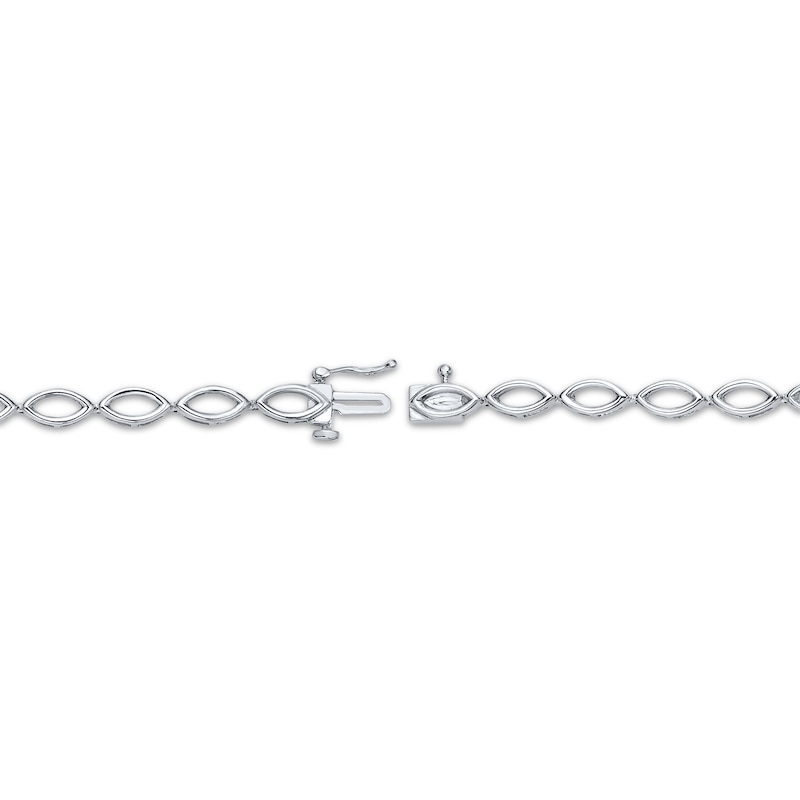 Main Image 3 of KAY Lab-Grown Diamonds Marquise-Cut Link Bracelet 1 ct tw 14K White Gold 6.75"