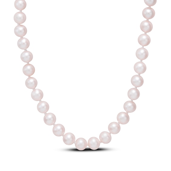 6-7mm Cultured Pearl Strand Necklace 14K Yellow Gold 18"