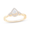 Thumbnail Image 1 of Now + Forever Pear-Shaped Diamond Halo Twist Shank Engagement Ring 1/4 ct tw 14K Yellow Gold