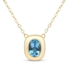 Thumbnail Image 1 of STUDIO BY KAY Oval-Cut Swiss Blue Topaz Cushion Frame Necklace 24K Yellow Gold Vermeil Sterling Silver 18"