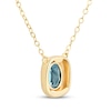 Thumbnail Image 3 of STUDIO BY KAY Oval-Cut Swiss Blue Topaz Cushion Frame Necklace 24K Yellow Gold Vermeil Sterling Silver 18"